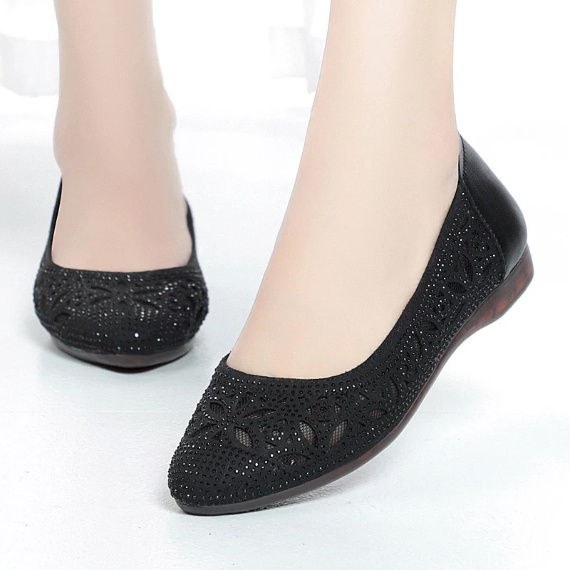 Damen Ballerinas mit filigranem Lochdesign und funkelnden Strassverzierungen R&B - Image 4