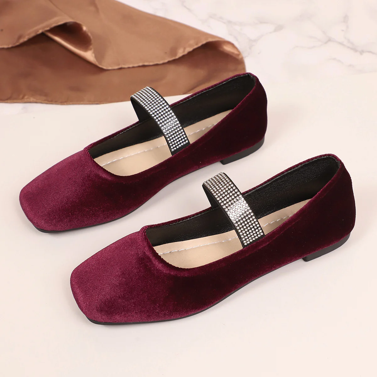 Damen Ballerinas mit glamourösem Riemchen und glitzerndem Schmuckdetail R&B - Image 7