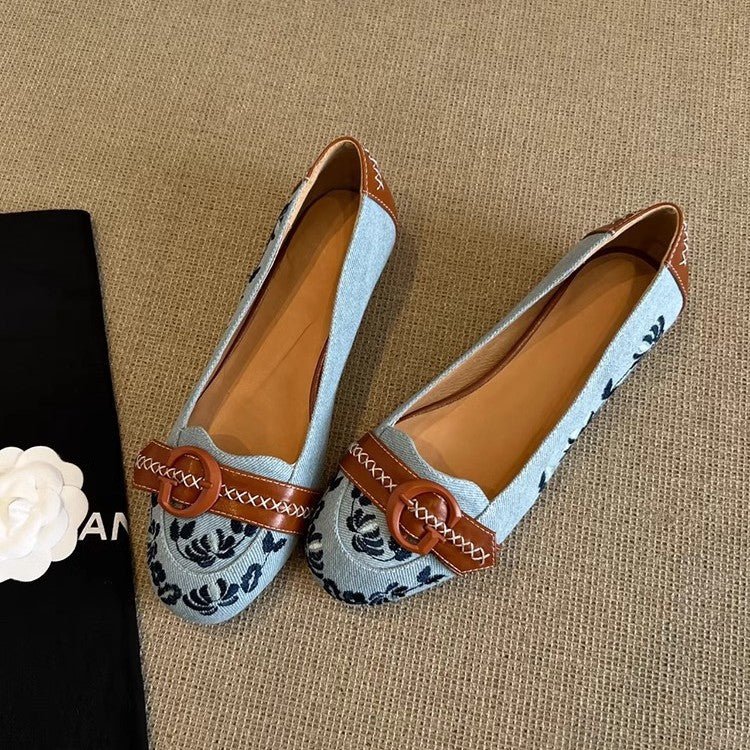 Damen Ballerinas mit modischem Blumenmuster und elegantem Schnallenakzent R&B - Image 3