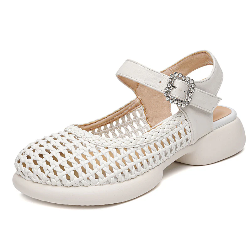 Damen Ballerinas mit modischem Netzdesign und eleganter Schmuckschnalle R&B - Image 8