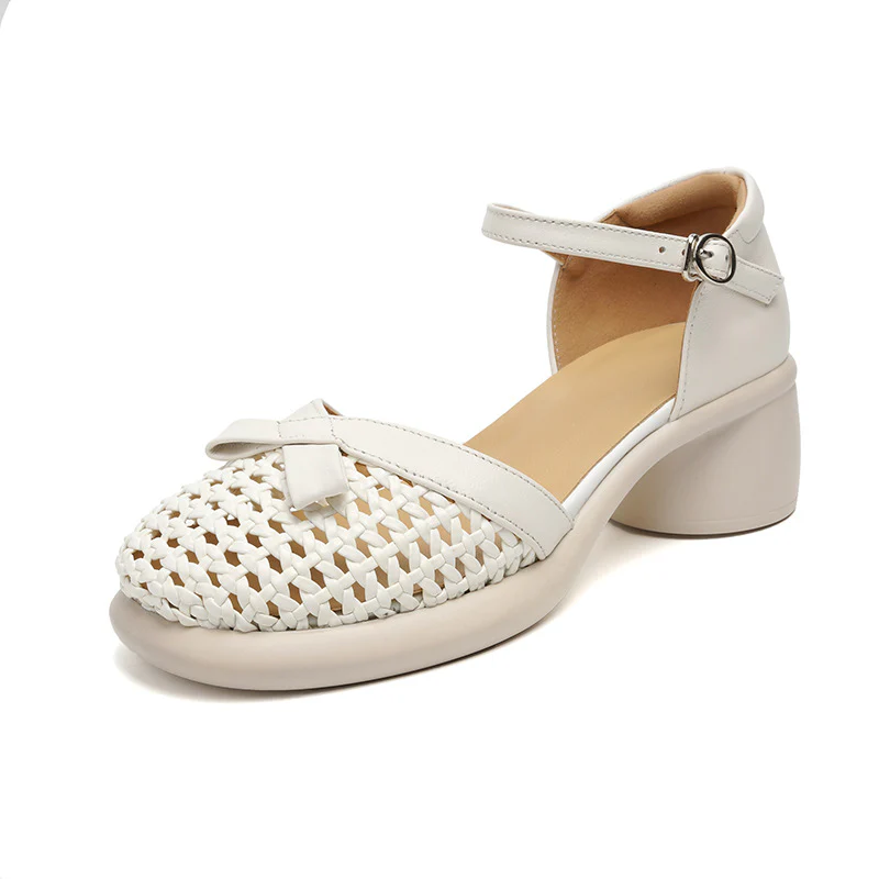 Damen Ballerinas mit modischem Riemen und komfortablem Blockabsatz R&B - Image 7
