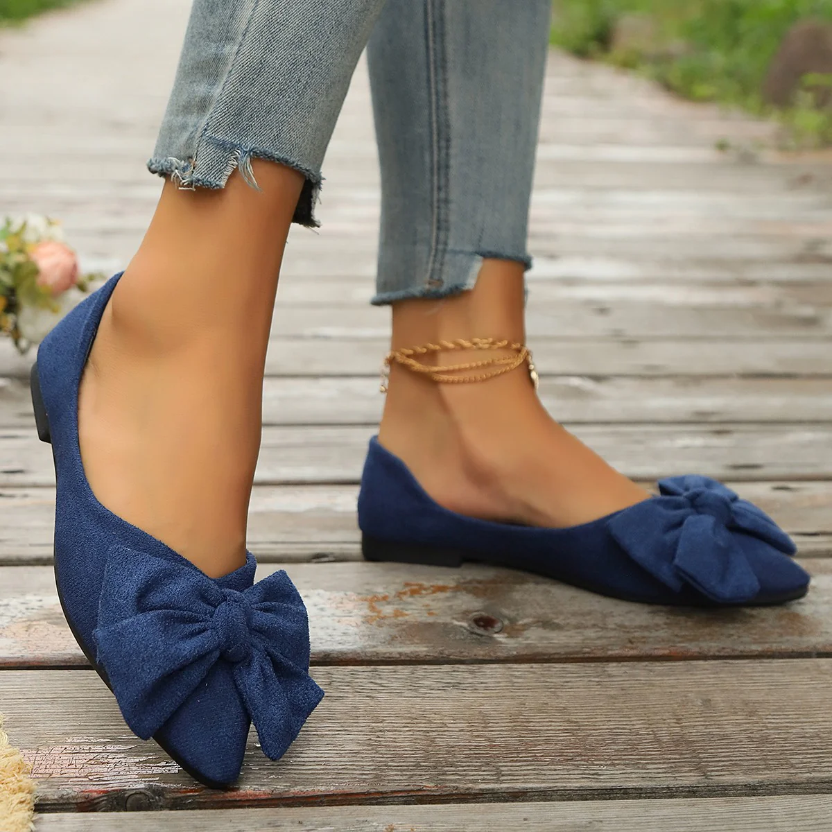 Damen Ballerinas mit modischem Schleifen-Design R&B - Image 10