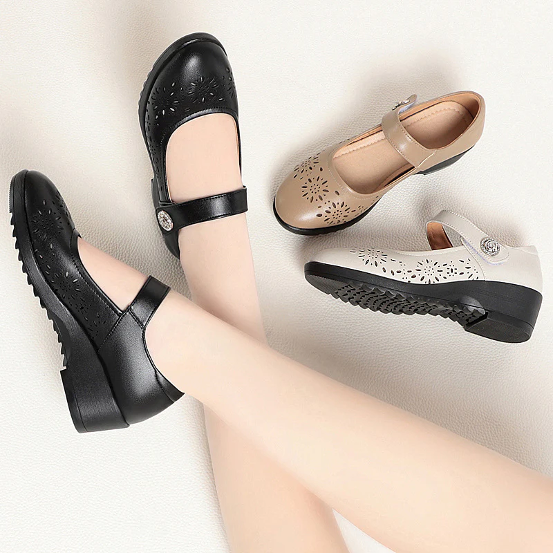 Damen Ballerinas mit modischer Lochmusterung und komfortablem Fersenbereich R&B - Image 2