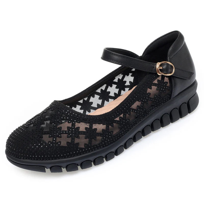 Damen Ballerinas mit verstellbarem Riemen und funkelnden Strassdetails R&B - Image 8