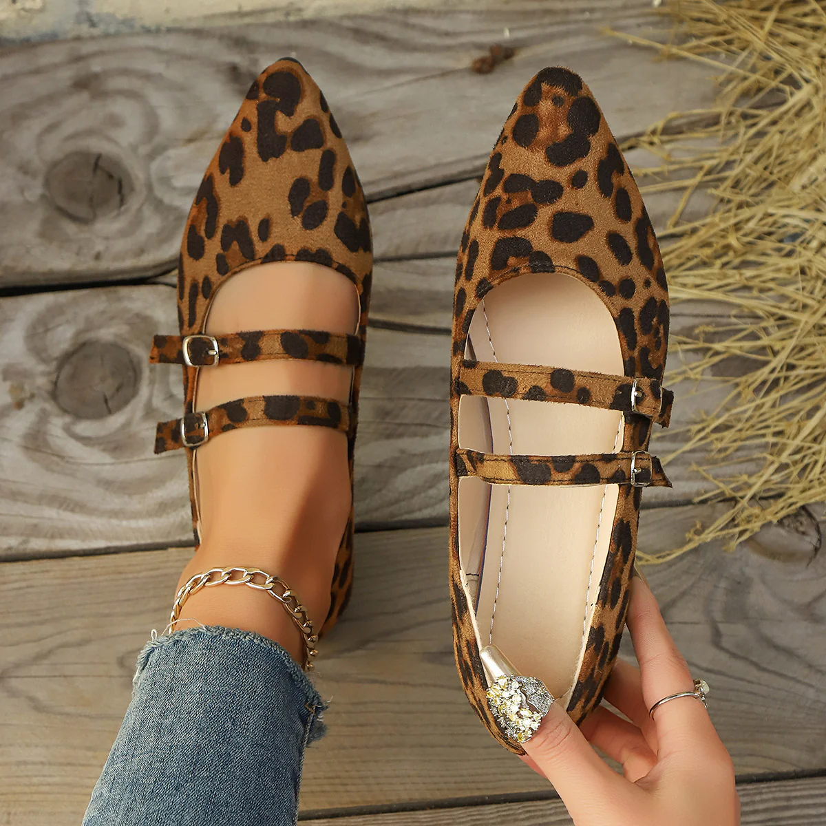 Damen Ballerinas mit verstellbaren Riemchen und elegantem Spitzendesign R&B - Image 3