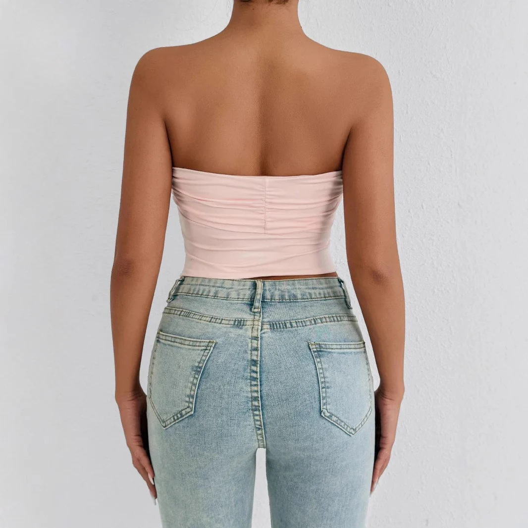 Damen Bandeau Crop-Top mit Knoten-Design R&B - Image 3