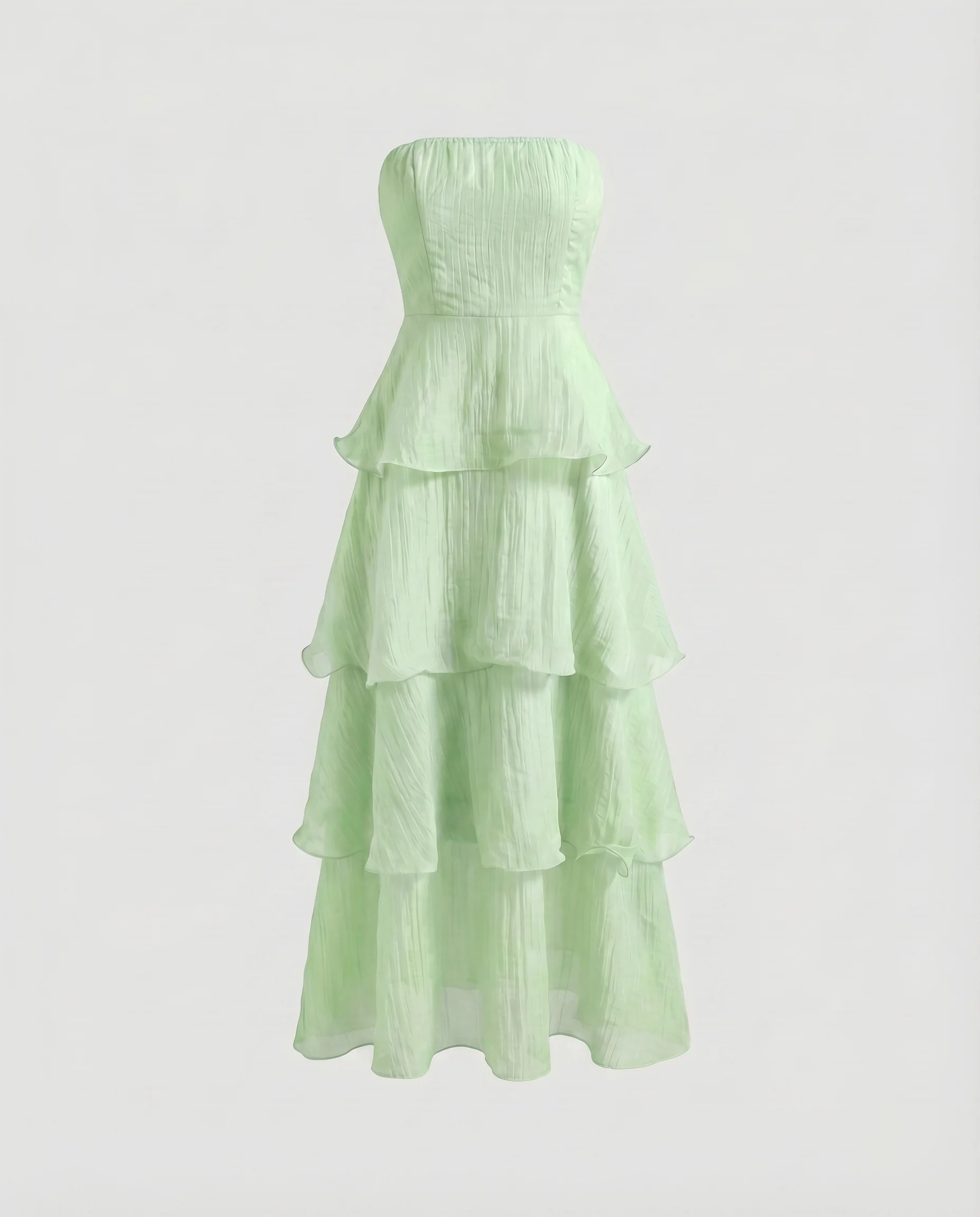 Damen Bandeau Maxikleid mit voluminösen Rüschendetails - Image 8