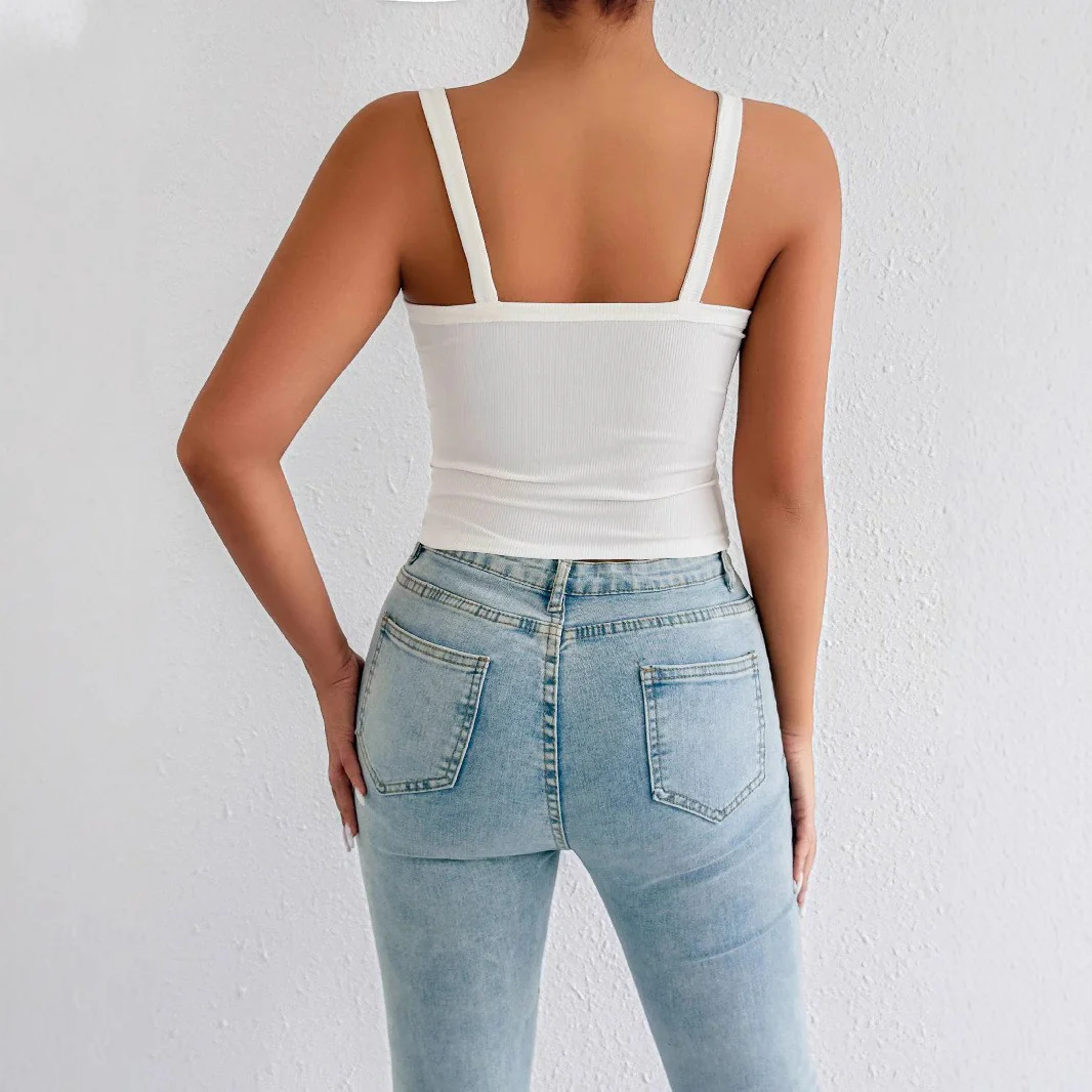 Damen Basic Tops mit verstellbaren Trägern und figurbetontem Schnitt R&B - Image 3