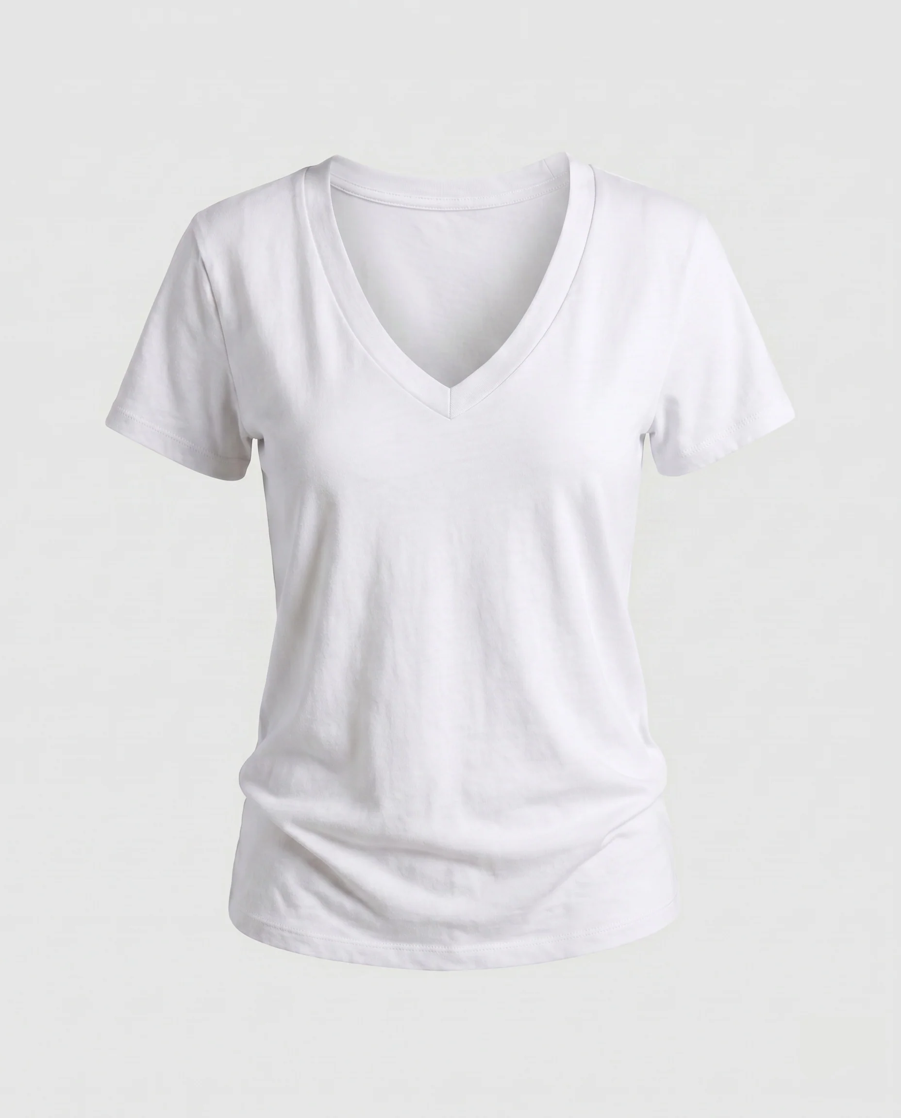 Damen Basic V-Ausschnitt T-Shirt aus hochwertiger Baumwolle - Image 8