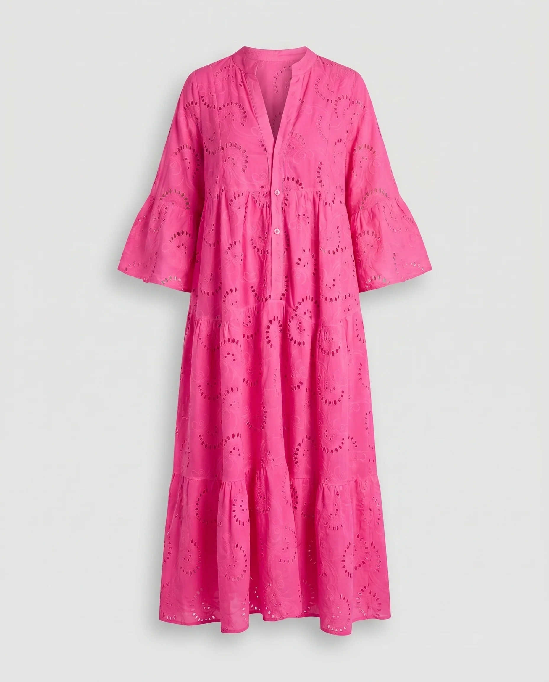 Damen Baumwollmaxikleid mit luftiger A-Linien-Silhouette und verspielten Cut-Outs R&B - Image 5