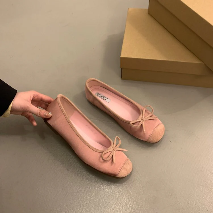 Damen bequeme Ballerinas mit dekorativem Schleifenakzent und elastischem Fußbett R&B - Image 12