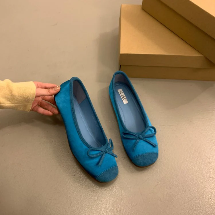 Damen bequeme Ballerinas mit dekorativem Schleifenakzent und elastischem Fußbett R&B - Image 16