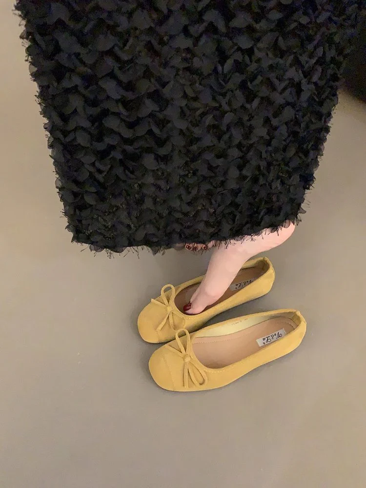 Damen bequeme Ballerinas mit dekorativem Schleifenakzent und elastischem Fußbett R&B - Image 17