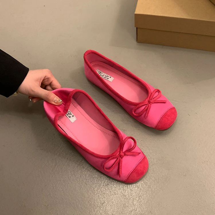 Damen bequeme Ballerinas mit dekorativem Schleifenakzent und elastischem Fußbett R&B - Image 6