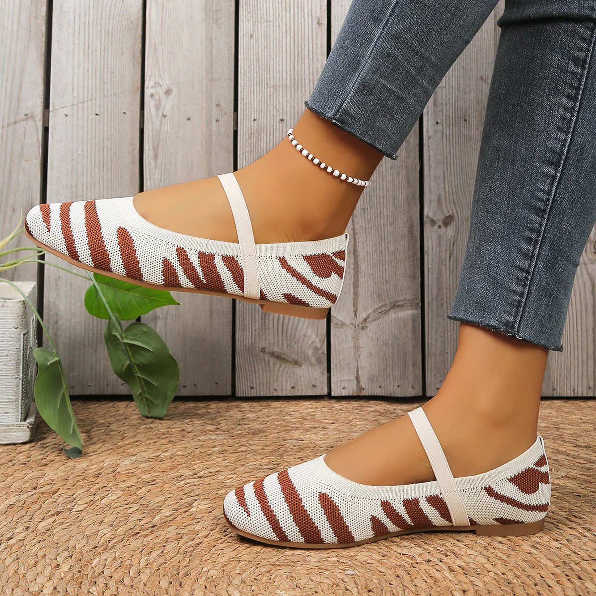 Damen bequeme Ballerinas mit elastischem Riemen R&B - Image 6