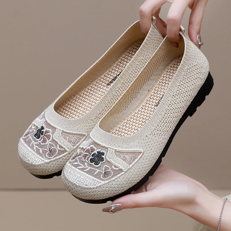 Damen Bequeme Ballerinas mit floralen Stickereien Heidi-Mode - Image 4