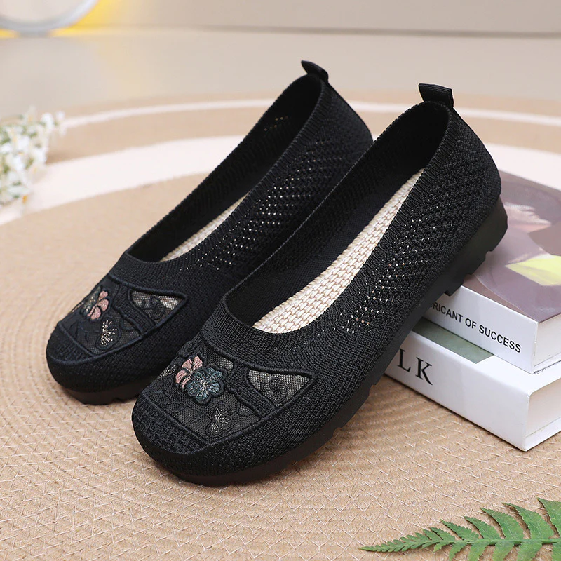 Damen Bequeme Ballerinas mit floralen Stickereien Heidi-Mode - Image 9