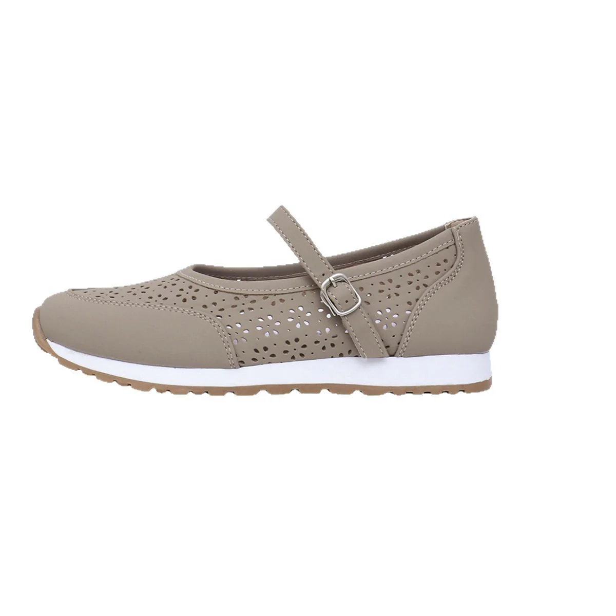 Damen bequeme Ballerinas mit modischen Perforationen und verstellbarem Riemen R&B - Image 5
