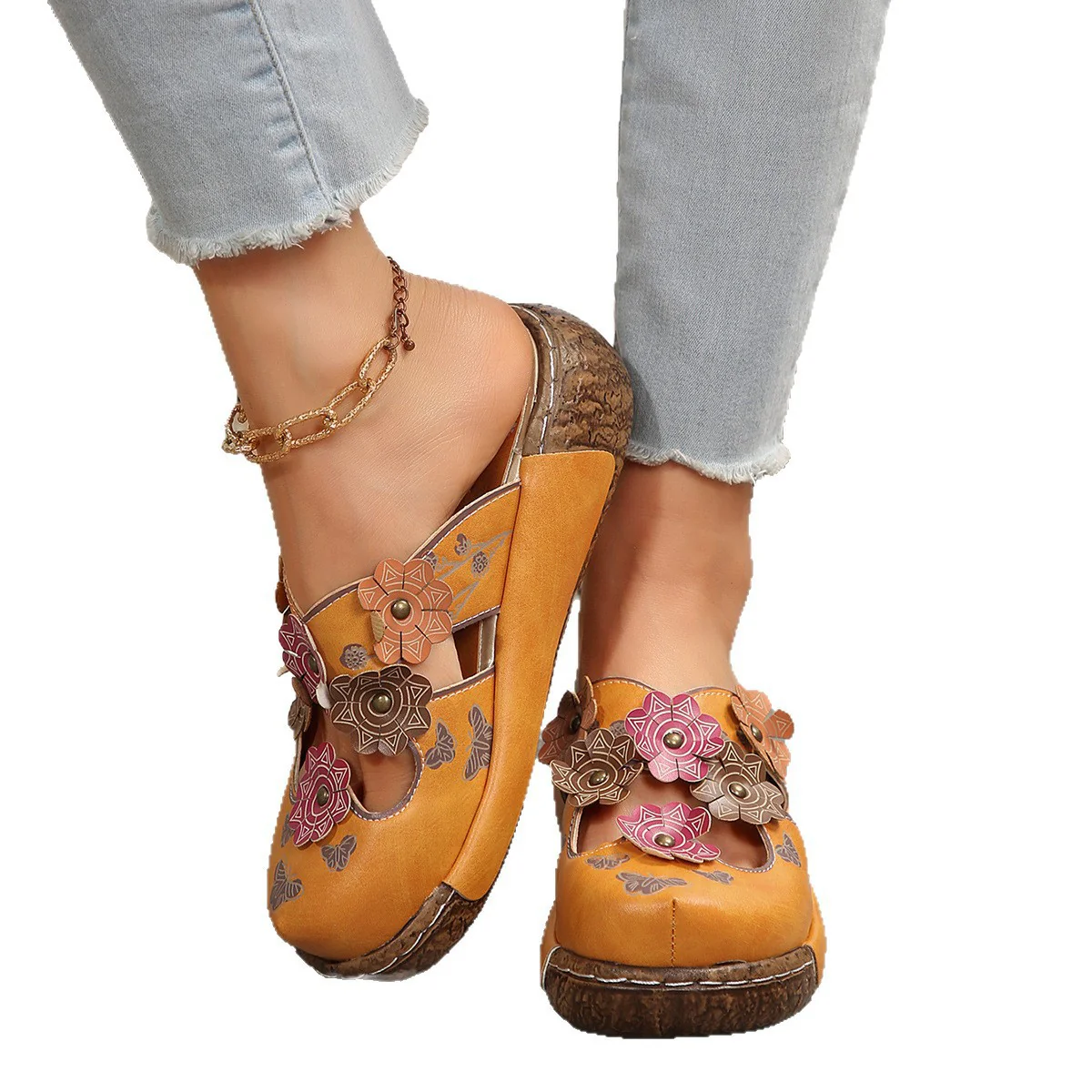Damen Bequeme Blumensandalen mit ergonomischem Fußbett und modischen Akzenten R&B - Image 5