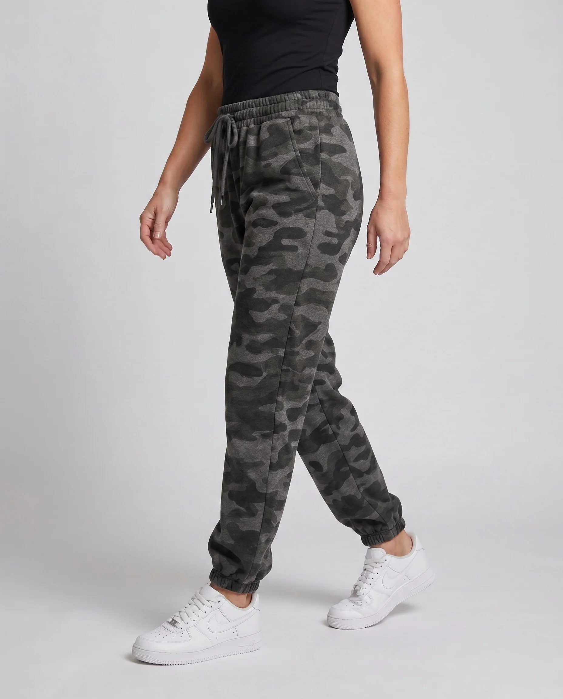 Damen Bequeme Cargohose mit weitem Bein und elastischem Bund R&B - Image 2