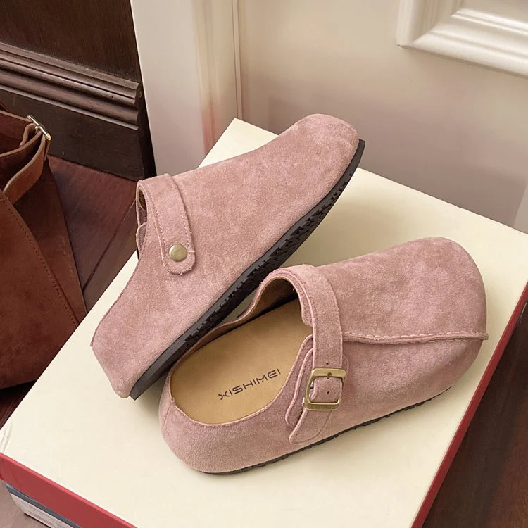 Damen bequeme Clogs aus hochwertigem Wildleder mit verstellbarem Schnallenverschluss R&B - Image 2