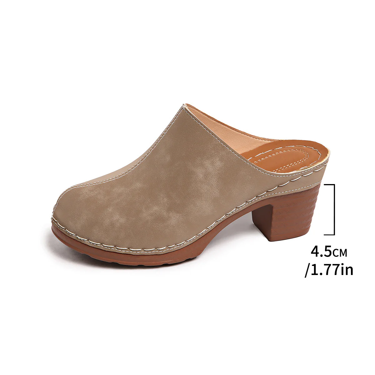 Damen bequeme Clogs aus hochwertigem Wildleder mit elegantem Blockabsatz R&B - Image 7