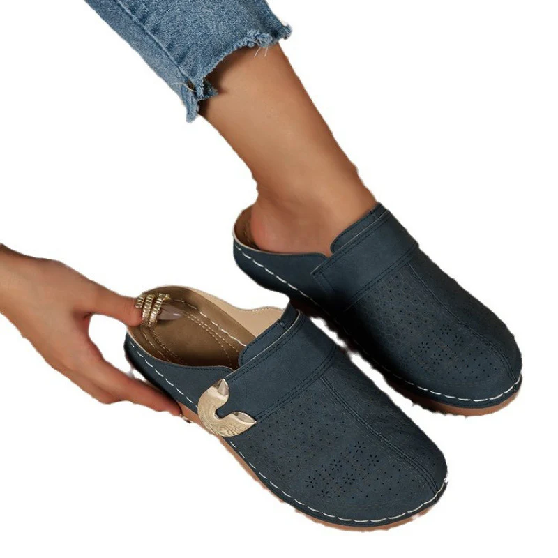 Damen bequeme Clogs mit atmungsaktiver Obermaterialstruktur und modischem Riemchen R&B - Image 9
