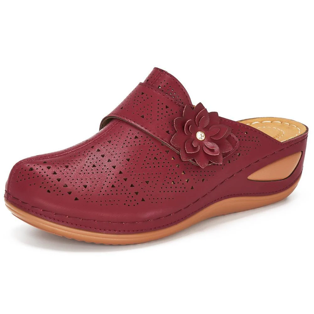 Damen bequeme Clogs mit floralem Cut-Out-Design und rutschfester Sohle R&B - Image 2