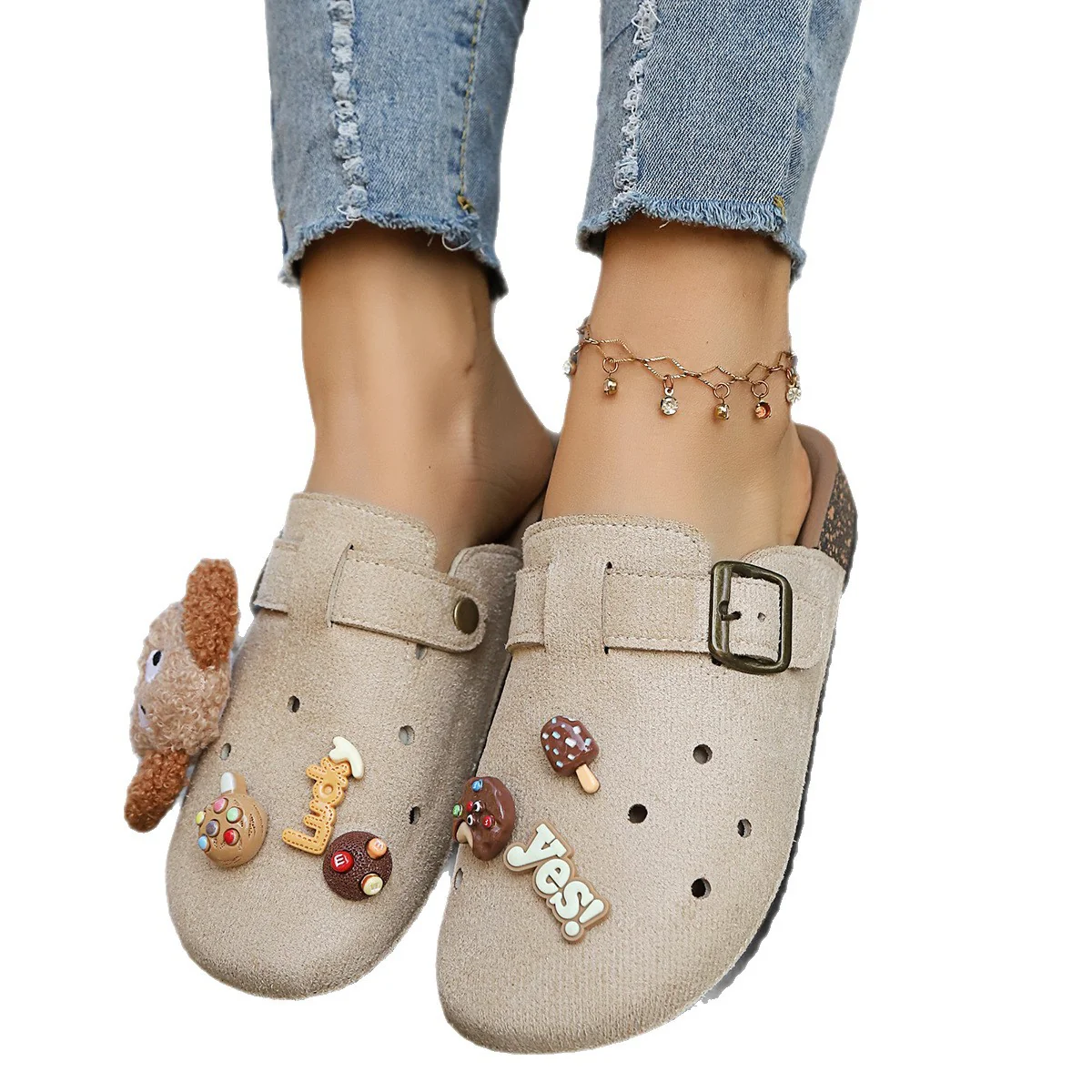 Damen Bequeme Clogs mit süßem Dekor und verstellbarem Riemen R&B - Image 5