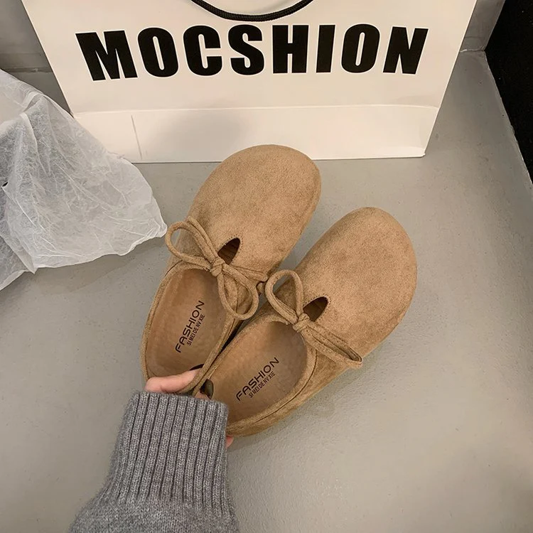 Damen bequeme Filzschuhe mit dekorativem Schnürdetail R&B - Image 2