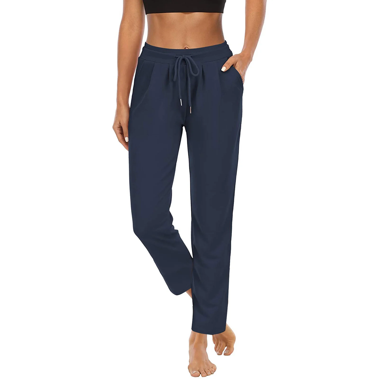 Damen bequeme Freizeithose mit elastischem Bund und seitlichen Taschen R&B - Image 2