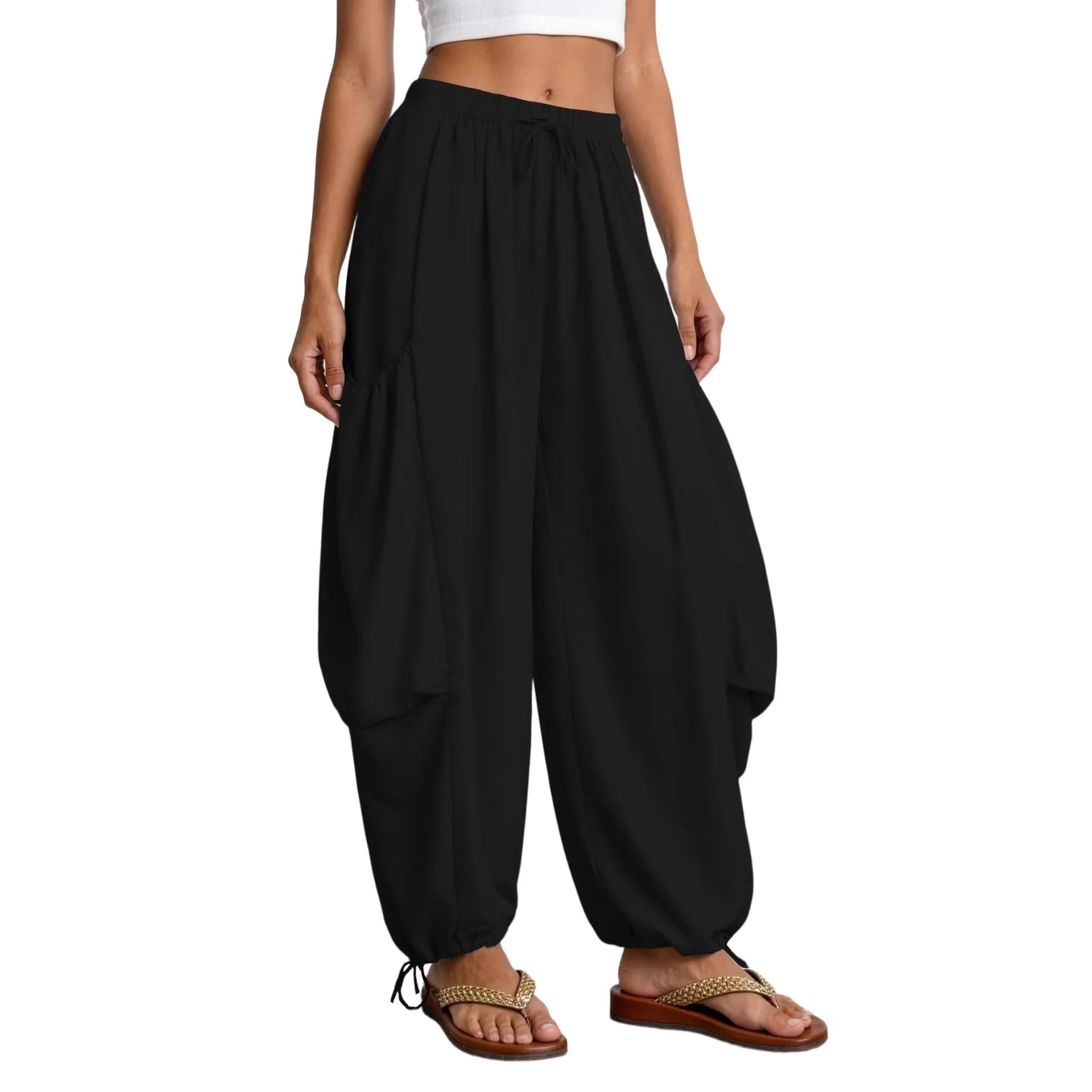 Damen Bequeme Freizeithose mit übergroßen Taschen und elastischem Bund R&B - Image 3