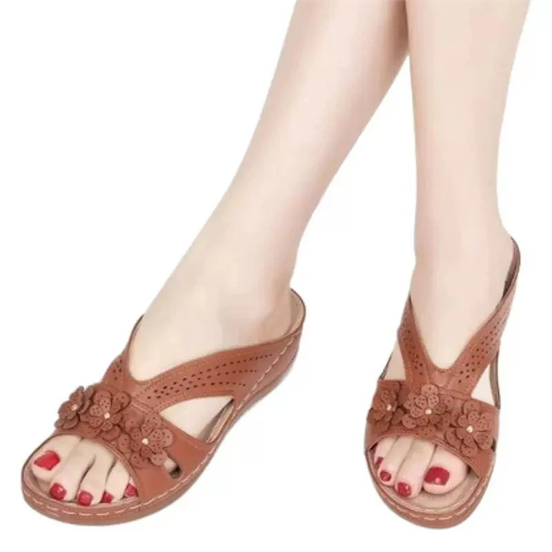 Damen Bequeme Fußbett-Sandalen mit modischem Blumen-Design R&B - Image 7