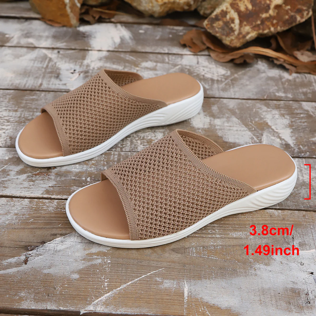 Damen Bequeme Mesh-Pantoletten mit rutschfester Sohle R&B - Image 6