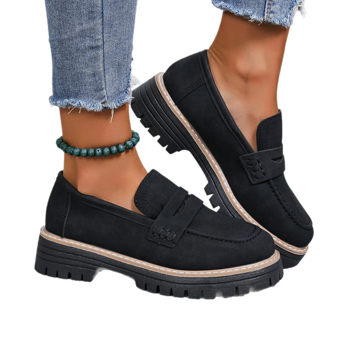 Damen Bequeme Mokassins mit robusten Profilsohlen und modischer Applikation R&B - Image 10