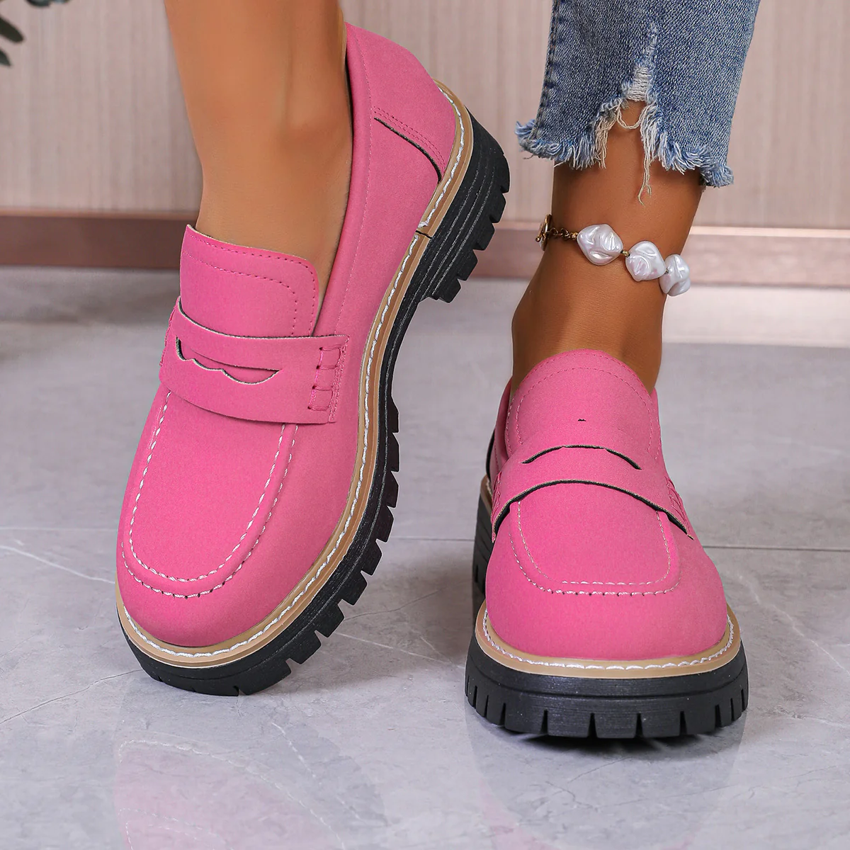 Damen Bequeme Mokassins mit trendiger Sohle und modischem Design R&B - Image 4