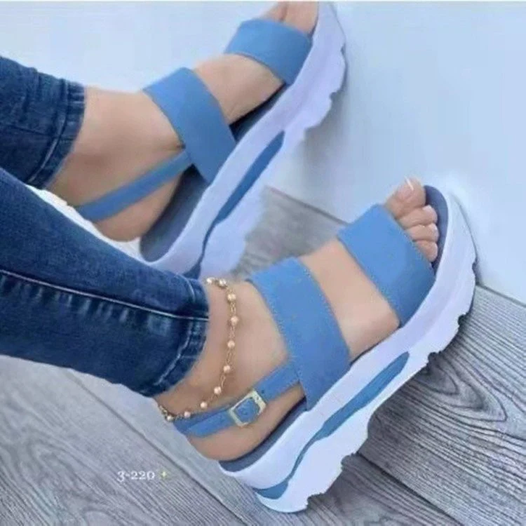 Damen Bequeme Plateau-Sandalen mit verstellbaren Riemen und rutschfester Sohle R&B - Image 11