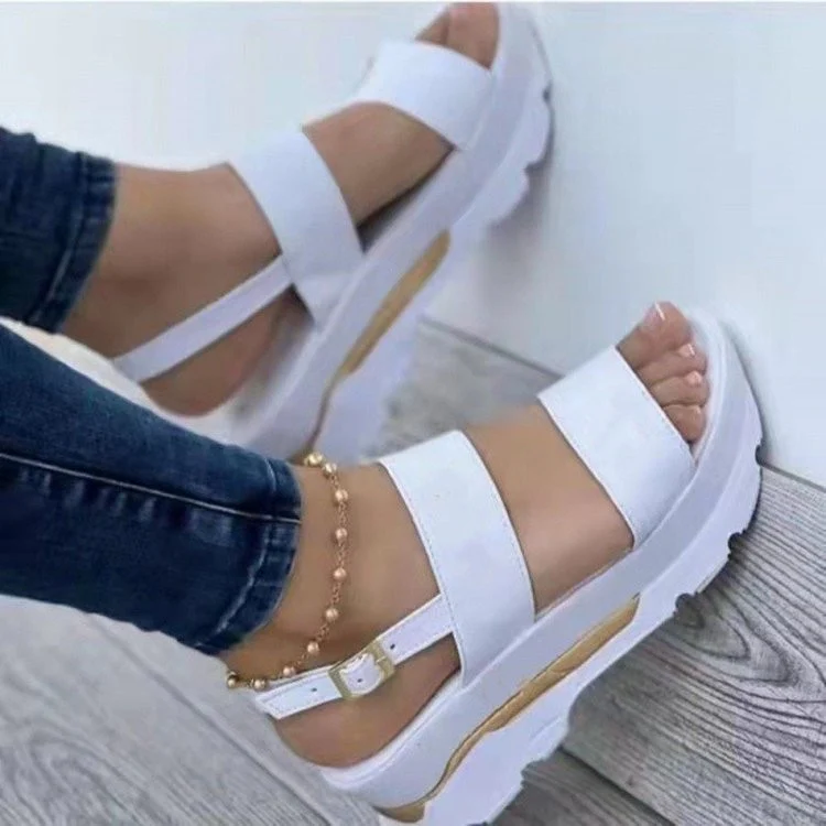 Damen Bequeme Plateau-Sandalen mit verstellbaren Riemen und rutschfester Sohle R&B - Image 4