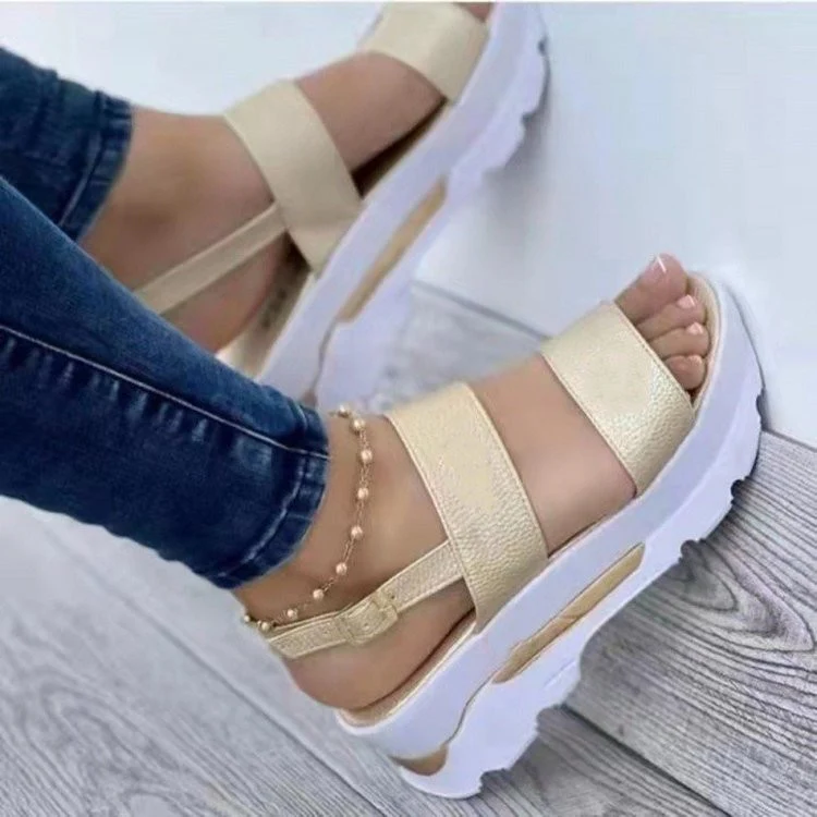 Damen Bequeme Plateau-Sandalen mit verstellbaren Riemen und rutschfester Sohle R&B - Image 8