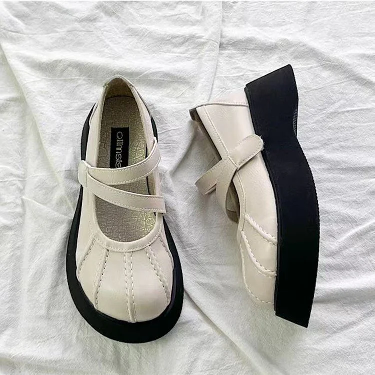 Damen Bequeme Plateauschuhe mit verstellbarem Riemen und stützendem Fußbett R&B - Image 4