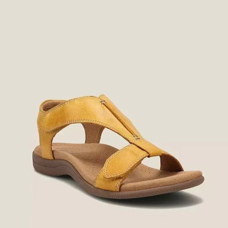 Damen Bequeme Riemchen-Sandalen mit anatomischem Fußbett und verstellbarem Klettverschluss R&B - Image 3