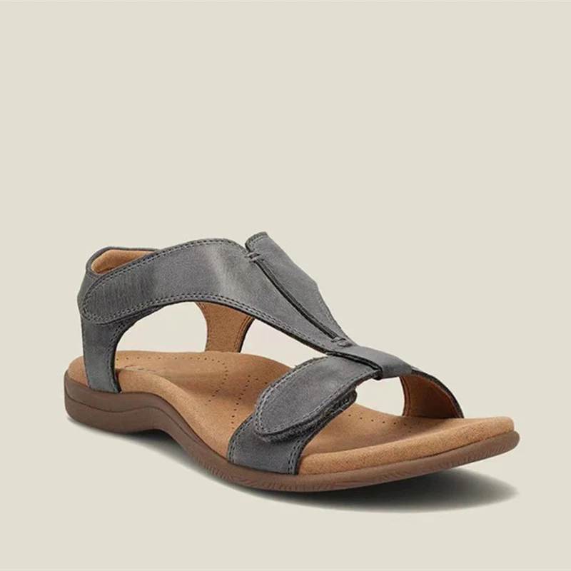 Damen Bequeme Riemchen-Sandalen mit anatomischem Fußbett und verstellbarem Klettverschluss R&B - Image 9