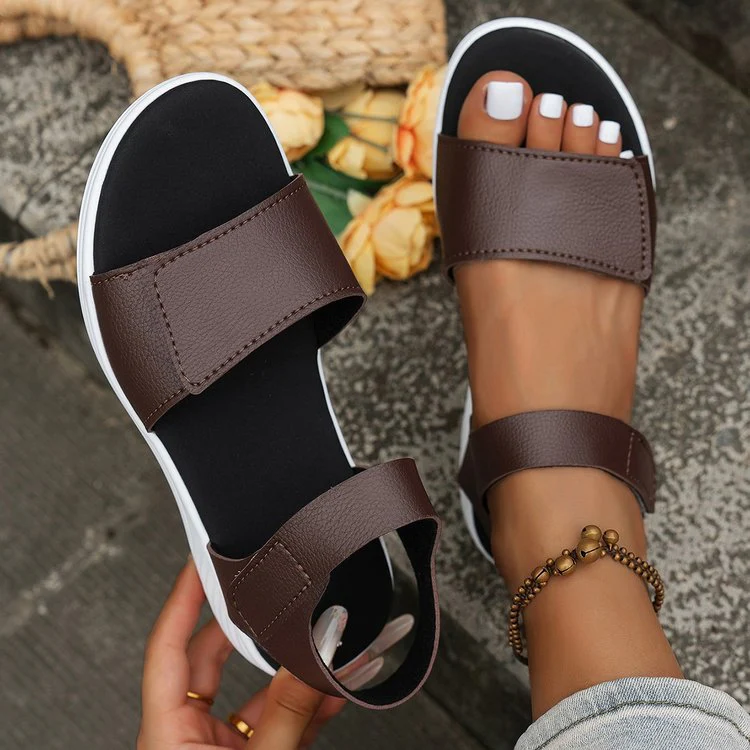 Damen bequeme Sandalen mit breiten Riemen und flexiblem Fußbett R&B - Image 2