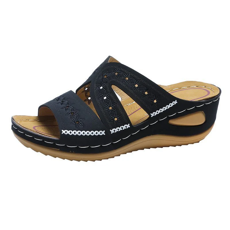 Damen bequeme Sandalen mit ergonomischer Fußbett und modischem Blumenmuster R&B - Image 4