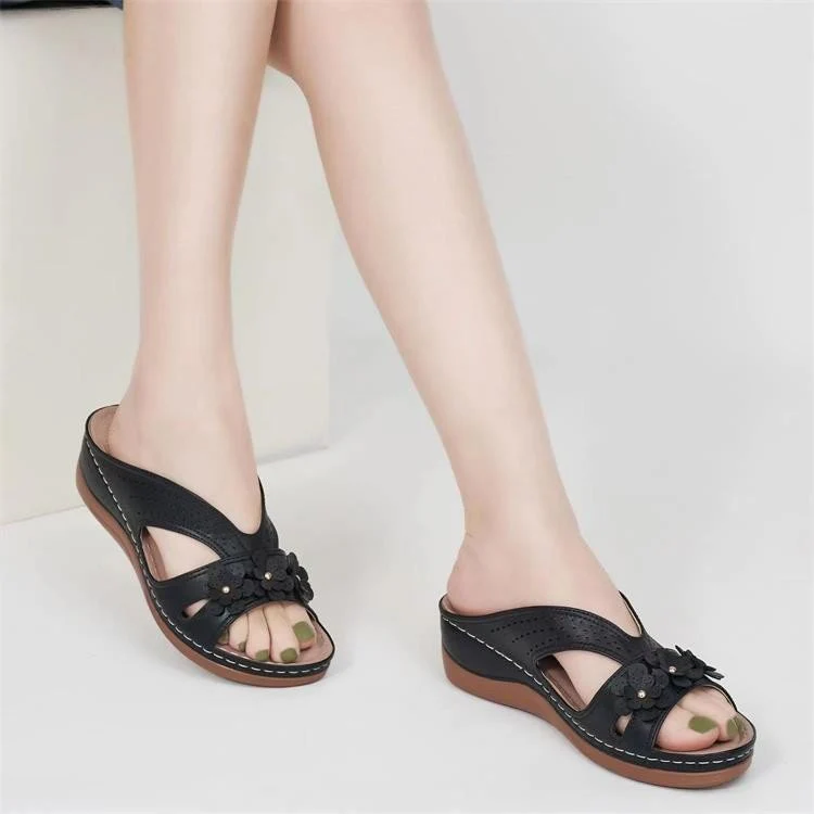 Damen Bequeme Sandalen mit floralem Design und atmungsaktiver Oberflächenstruktur R&B