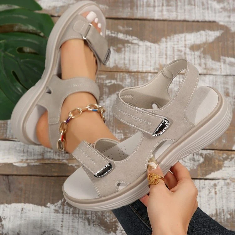 Damen Bequeme Sandalen mit verstellbaren Riemen und anatomischem Fußbett R&B - Image 10