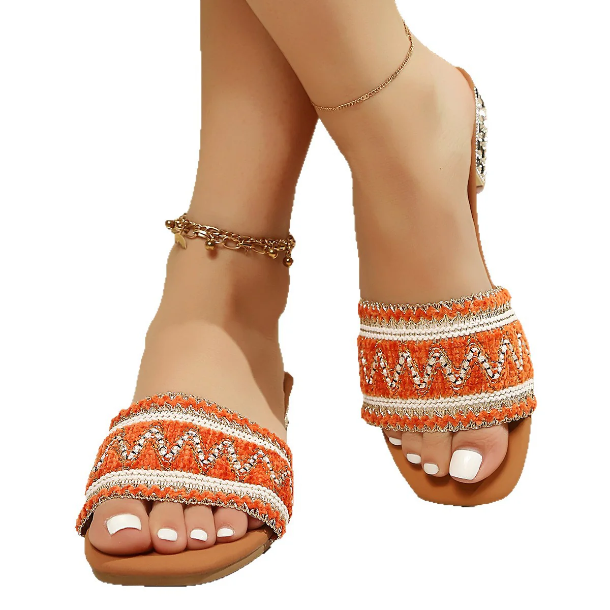 Damen Bequeme Schmuck-Sandalen mit stylishen Riemchen und funkelnden Details R&B - Image 5