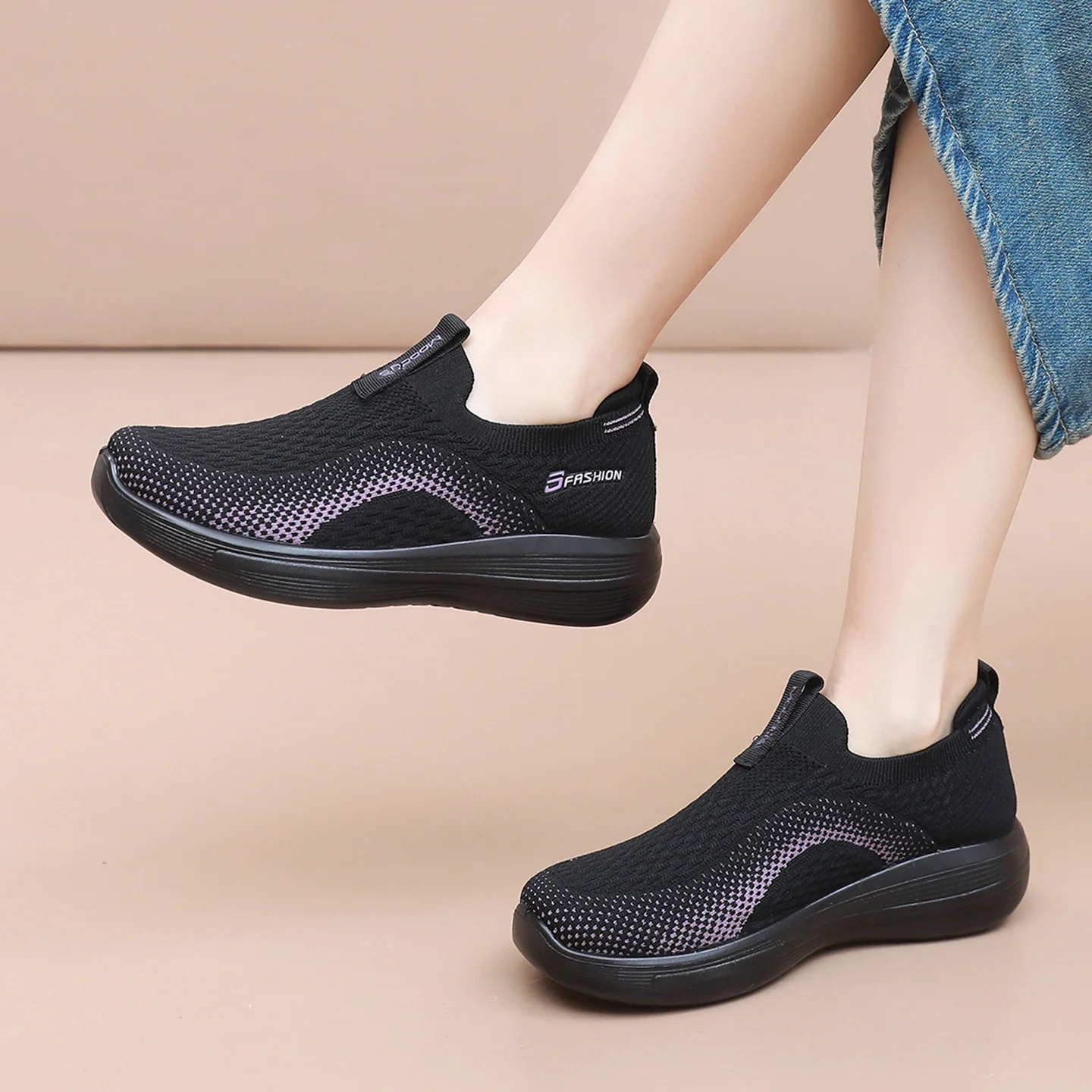 Damen Bequeme Slip-On Sneakers mit flexiblem Komfortdesign Heidi-Mode - Image 3