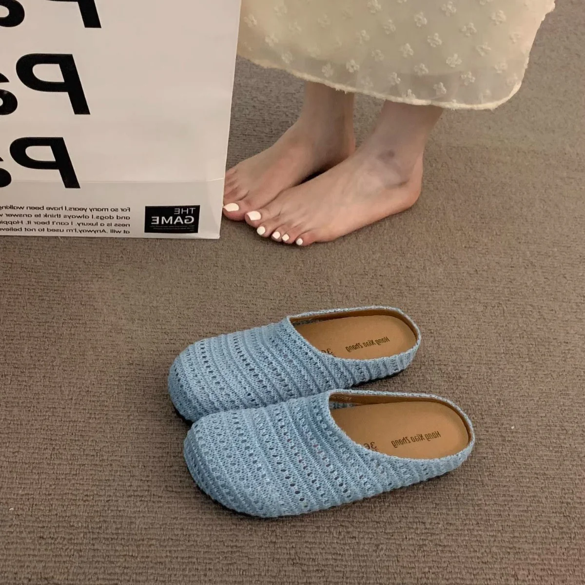Damen bequeme Slipper aus atmungsaktivem Textilmaterial R&B - Image 10
