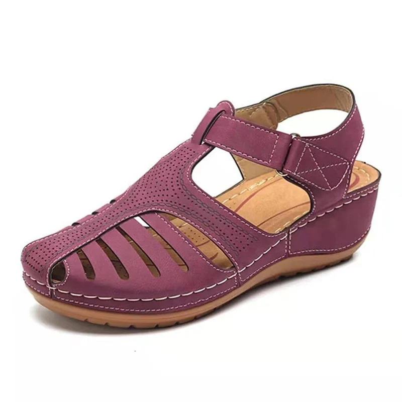 Damen Bequeme Sommer-Sandalen mit praktischem Klettverschluss und atmungsaktiven Ausschnitten R&B - Image 6